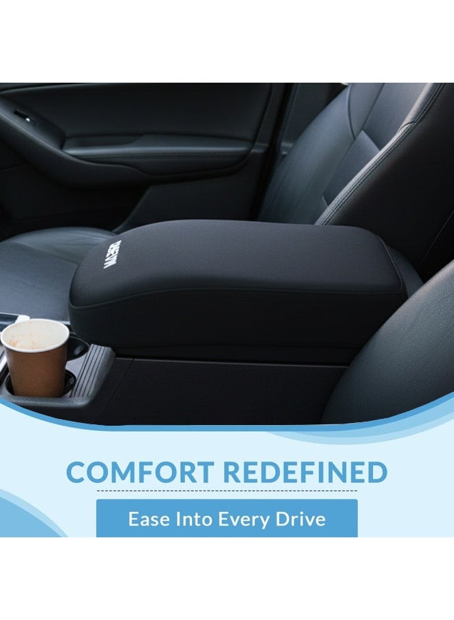 SPIDER Memory Foam Car Armrest Cushion Pad – Center Console Support Pillow, Soft Breathable Arm Rest Cover for Car, SUV, Truck, Office Chair – Pressure Relief, Anti-Slip Base, Universal Fit - Black - Image 2